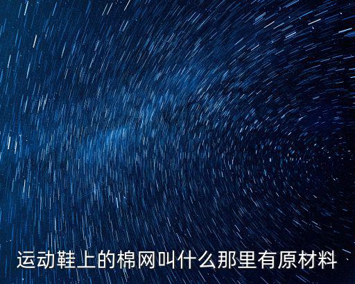 運動鞋上的棉網叫什么那里有原材料