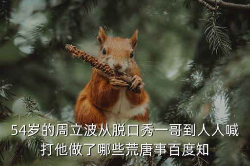 54歲的周立波從脫口秀一哥到人人喊打他做了哪些荒唐事百度知