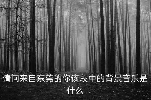 請問來自東莞的你該段中的背景音樂是什么