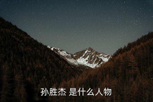 孫勝杰 是什么人物