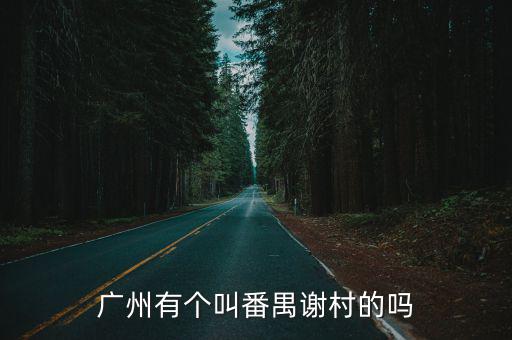 廣州有個叫番禺謝村的嗎