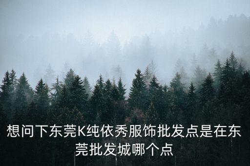 想問下東莞K純依秀服飾批發點是在東莞批發城哪個點