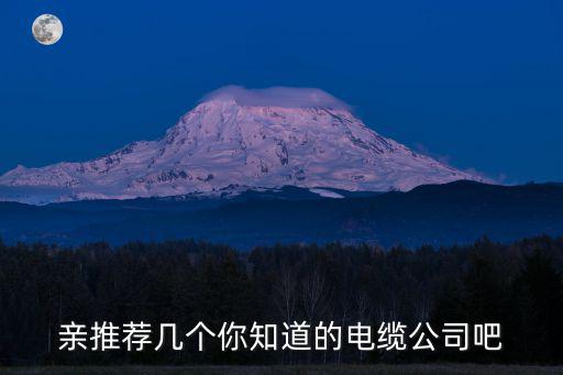 親推薦幾個(gè)你知道的電纜公司吧