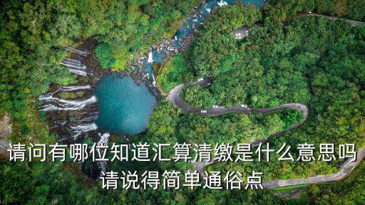 請問有哪位知道匯算清繳是什么意思嗎請說得簡單通俗點