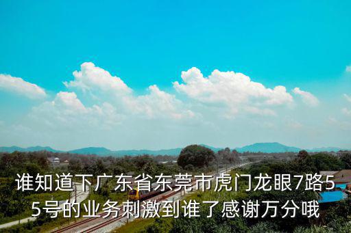 誰知道下廣東省東莞市虎門龍眼7路55號的業務刺激到誰了感謝萬分哦