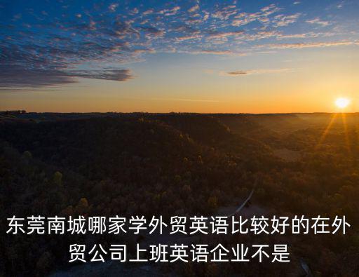 東莞南城哪家學外貿英語比較好的在外貿公司上班英語企業不是