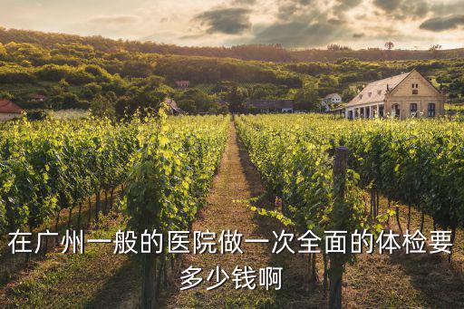 在廣州一般的醫院做一次全面的體檢要多少錢啊