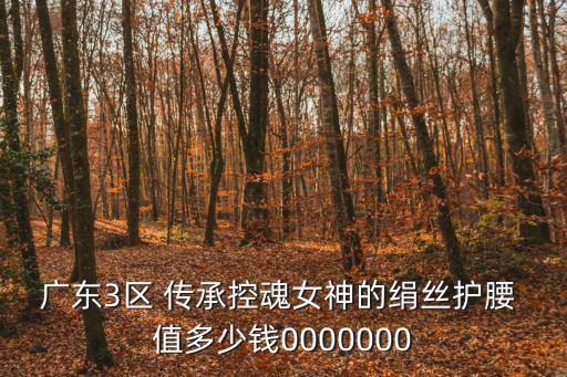 廣東3區 傳承控魂女神的絹絲護腰 值多少錢0000000