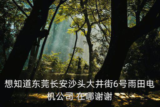 東莞宇鴻微電機，厚街白濠工業區高橋電機具體在 什么 位置