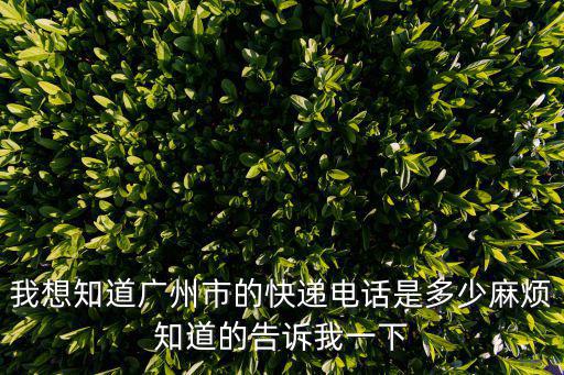 我想知道廣州市的快遞電話是多少麻煩知道的告訴我一下