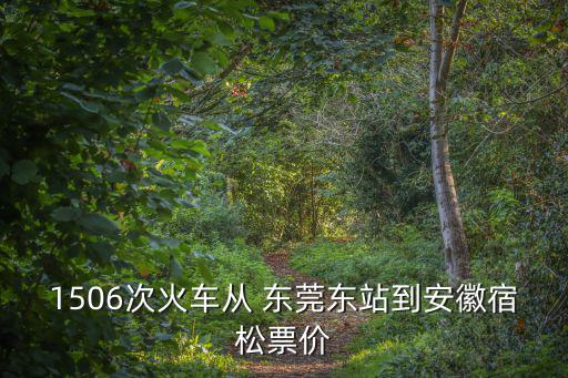 1506次火車從 東莞東站到安徽宿松票價(jià)