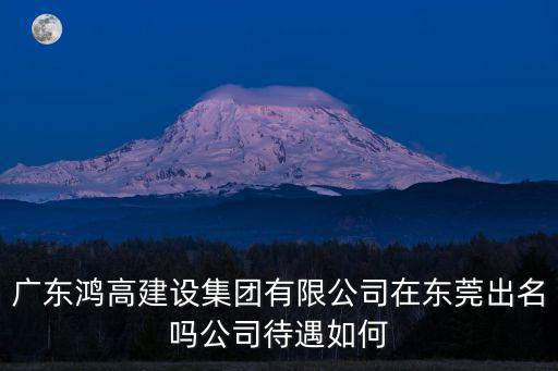 國基建設(shè)集團(tuán)有限公司東莞分公司，廣東鴻高建設(shè)集團(tuán)有限公司在東莞出名嗎公司待遇如何