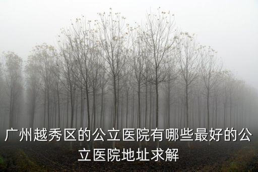 廣州越秀區的公立醫院有哪些最好的公立醫院地址求解