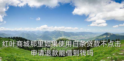 紅葉商城那里如果使用白條貸款不點擊申請退款能借到錢嗎