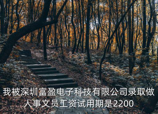 我被深圳富盈電子科技有限公司錄取做人事文員工資試用期是2200
