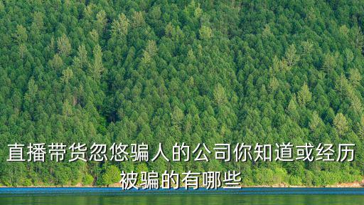 直播帶貨忽悠騙人的公司你知道或經歷被騙的有哪些