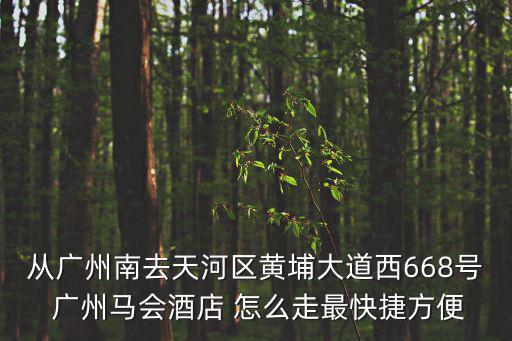 從廣州南去天河區黃埔大道西668號 廣州馬會酒店 怎么走最快捷方便