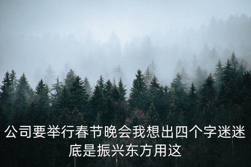 振興電白廣州聯(lián)誼會(huì)，公司要舉行春節(jié)晚會(huì)我想出四個(gè)字迷迷底是振興東方用這