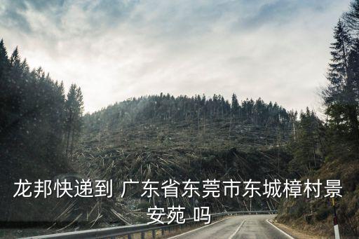 龍邦快遞到 廣東省東莞市東城樟村景安苑 嗎