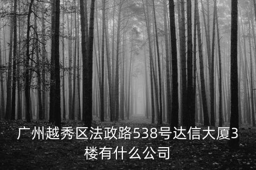 廣州越秀區(qū)法政路538號達(dá)信大廈3樓有什么公司