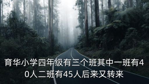 東莞育華小學(xué)，育華小學(xué)四年級(jí)有三個(gè)班其中一班有40人二班有45人后來又轉(zhuǎn)來