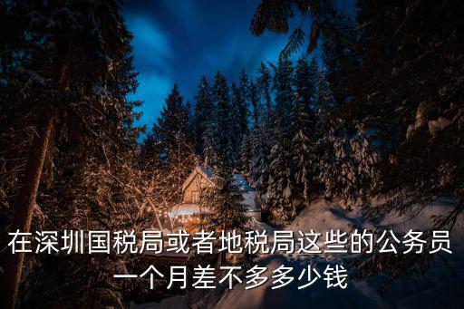 深圳國稅局待遇怎么樣，在深圳國稅局或者地稅局這些的公務員一個月差不多多少錢