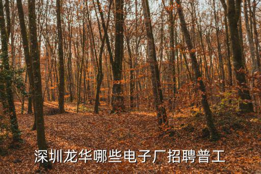 深圳龍華哪些電子廠招聘普工