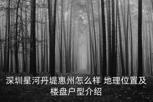 深圳星河丹堤，深圳星河丹堤惠州怎么樣 地理位置及樓盤戶型介紹