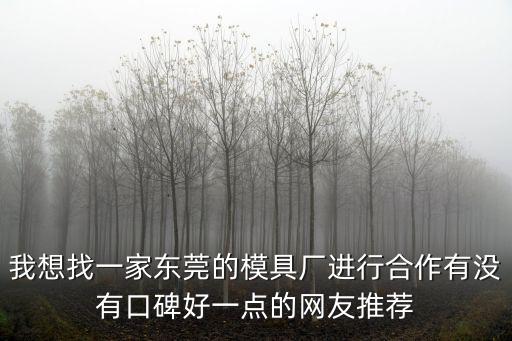 東莞市厚街鑫創(chuàng)績(jī)五金模具經(jīng)營(yíng)部，我想找一家東莞的模具廠進(jìn)行合作有沒有口碑好一點(diǎn)的網(wǎng)友推薦