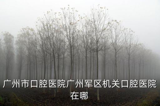 廣州市口腔醫院廣州軍區機關口腔醫院在哪