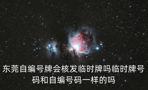 東莞自編號牌會核發臨時牌嗎臨時牌號碼和自編號碼一樣的嗎