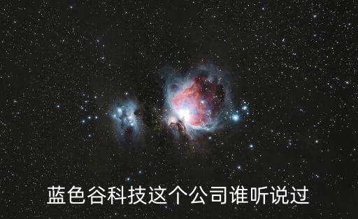 藍色谷科技這個公司誰聽說過
