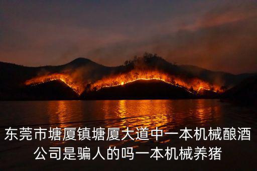 東莞 創捷機械，東莞市塘廈鎮塘廈大道中一本機械釀酒公司是騙人的嗎一本機械養豬