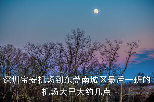 深圳寶安機場到東莞南城區最后一班的機場大巴大約幾點