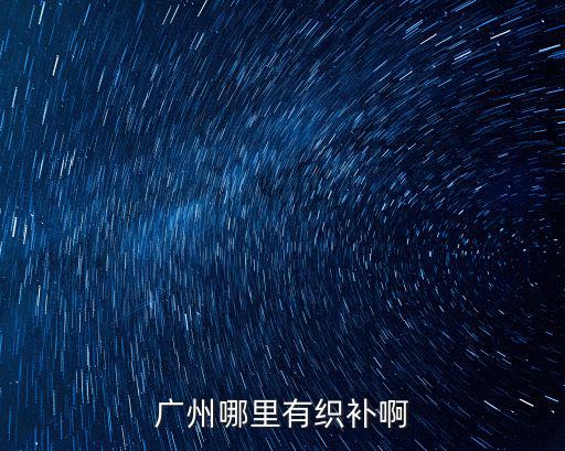 廣州哪里有織補啊