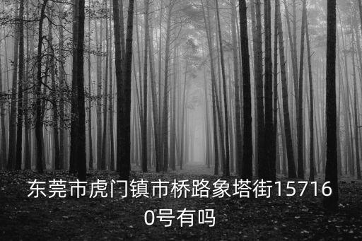 東莞市虎門鎮市橋路象塔街157160號有嗎