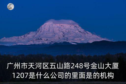 廣州市天河區五山路248號金山大廈1207是什么公司的里面是的機構