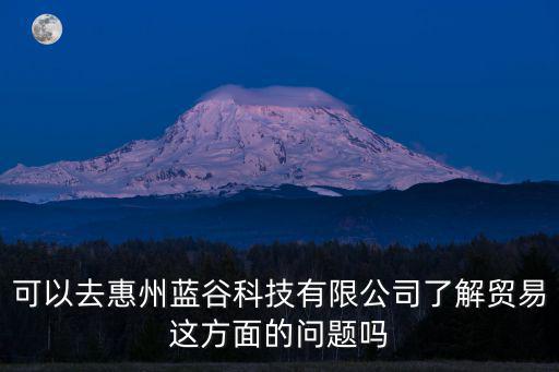 可以去惠州藍谷科技有限公司了解貿易這方面的問題嗎