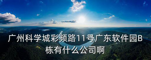 廣州科學(xué)城彩頻路11號廣東軟件園B棟有什么公司啊
