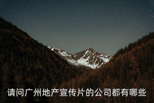 請問廣州地產宣傳片的公司都有哪些