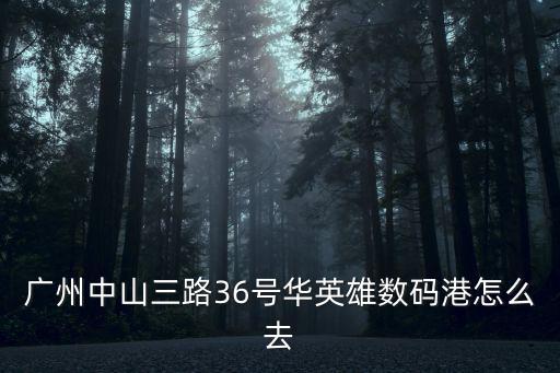廣州中山三路36號華英雄數(shù)碼港怎么去