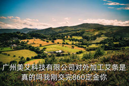 廣州美艾科技有限公司對外加工艾條是真的嗎我剛交完860定金你