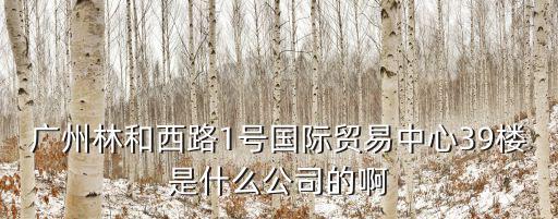 廣州林和西路1號國際貿(mào)易中心39樓是什么公司的啊
