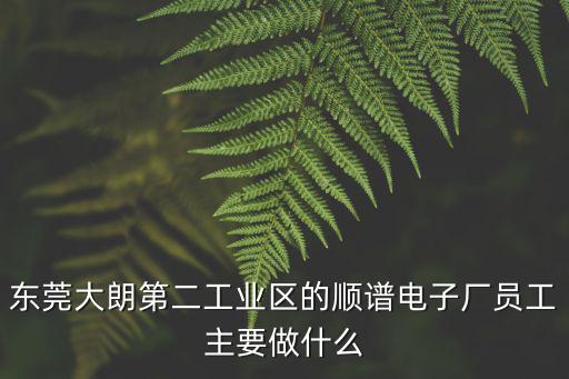東莞大朗第二工業區的順譜電子廠員工主要做什么