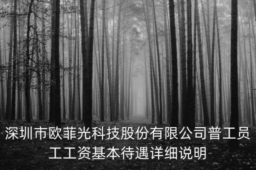 深圳市歐菲光科技股份有限公司普工員工工資基本待遇詳細說明
