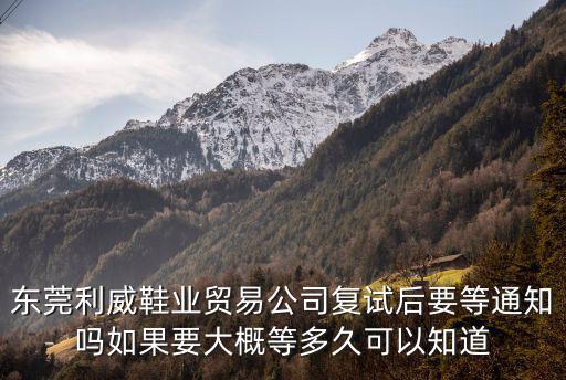 東莞利威鞋業(yè)貿(mào)易公司復(fù)試后要等通知嗎如果要大概等多久可以知道