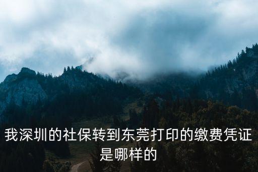 我深圳的社保轉到東莞打印的繳費憑證是哪樣的