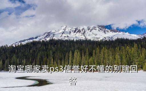 淘寶哪家賣ps3信譽好不懂的別瞎回答