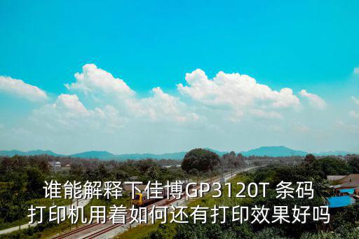 誰能解釋下佳博GP3120T 條碼打印機用著如何還有打印效果好嗎