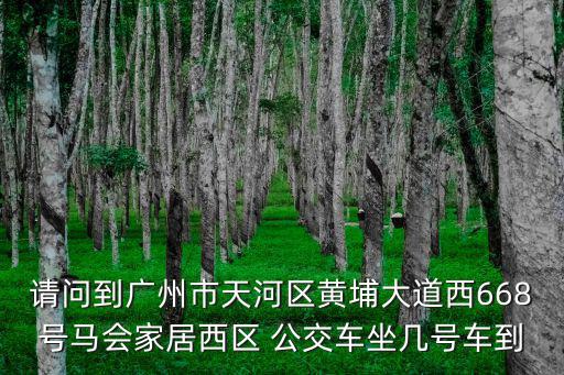 廣州馬會公交，請問到廣州市天河區(qū)黃埔大道西668號馬會家居西區(qū) 公交車坐幾號車到